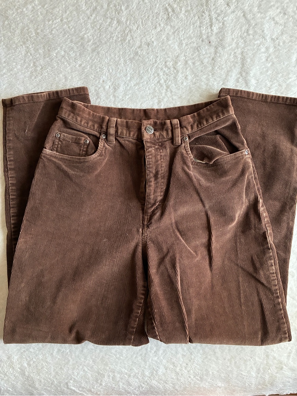 L.L. Bean Women's Corduroy Wide Leg Pants in Brown